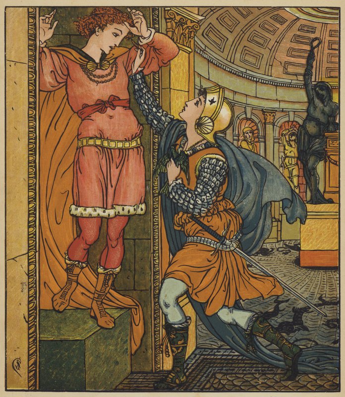 Belle-Etoile Büyüyü bozar by after Walter Crane