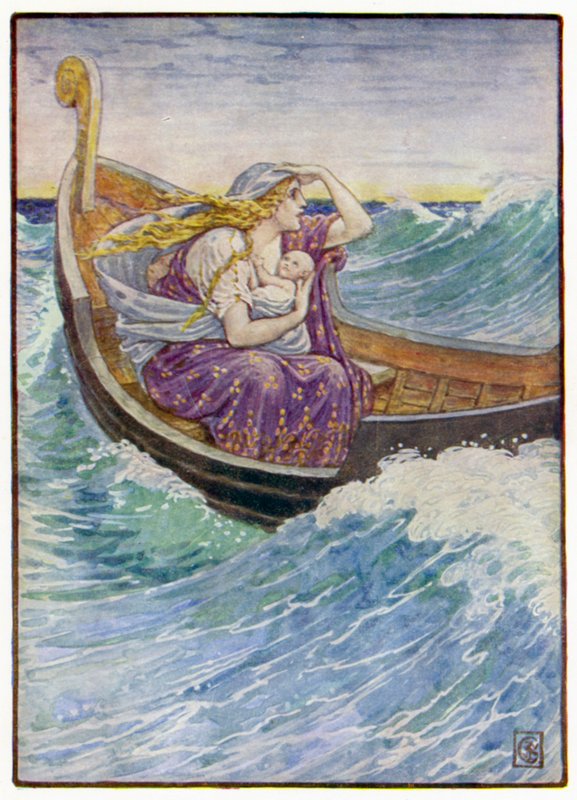 İki gün iki gece tekne bir oraya bir buraya savruldu. by after Walter Crane