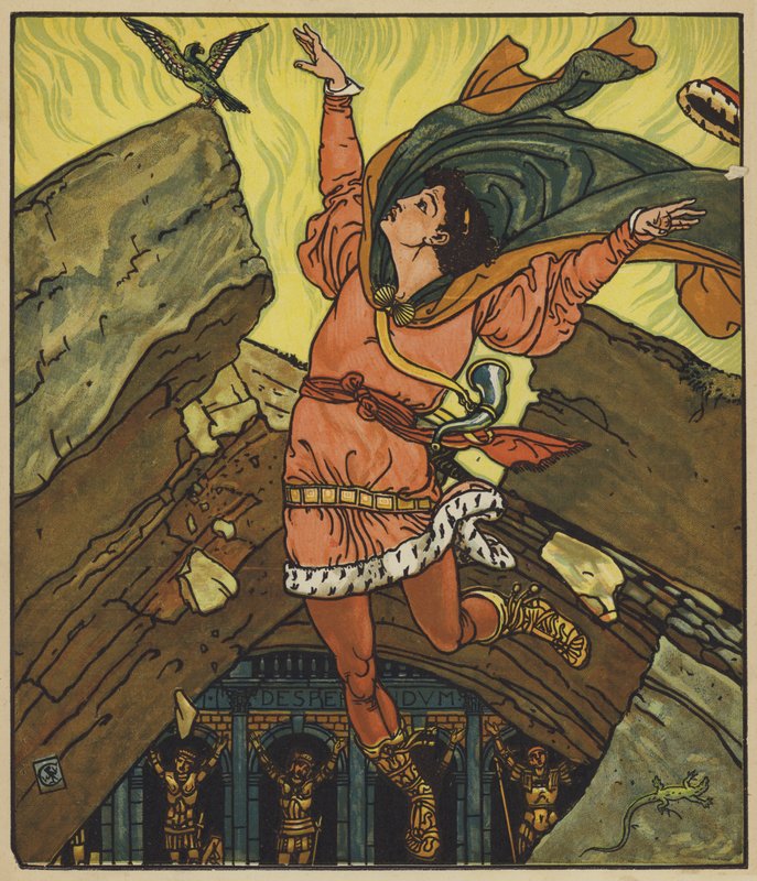 Prens Cheri ve Küçük Yeşil Kuş by after Walter Crane