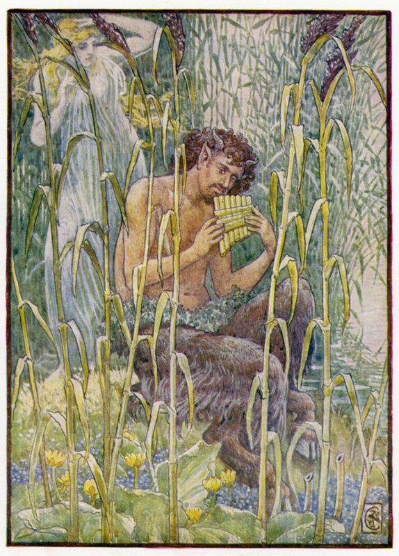Tatlı, delici tatlı, Pans borusunun müziğiydi by after Walter Crane