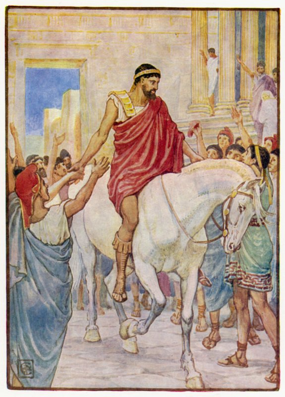 Kalabalık onu yüksek sesle alkışladı by after Walter Crane