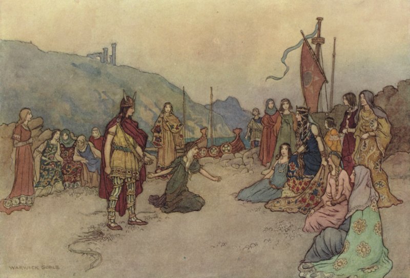 Geoffrey Chaucer, Baths Masalının Karısı by after Warwick Goble