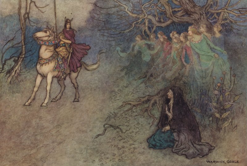Geoffrey Chaucer, Baths Masalının Karısı by after Warwick Goble