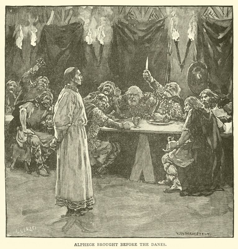 Alphege Danimarkalıların önüne getirildi by after William Henry Margetson