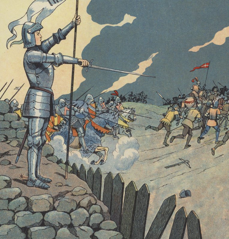 Joan of Arc, Orleans şehrini İngilizlerden kurtarıyor by pseudonym for Onfray de Breville Jacques Job