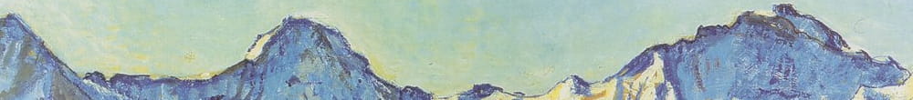 Sabah güneşinde Eiger, Mönch ve Jungfrau (Ferdinand Hodler)